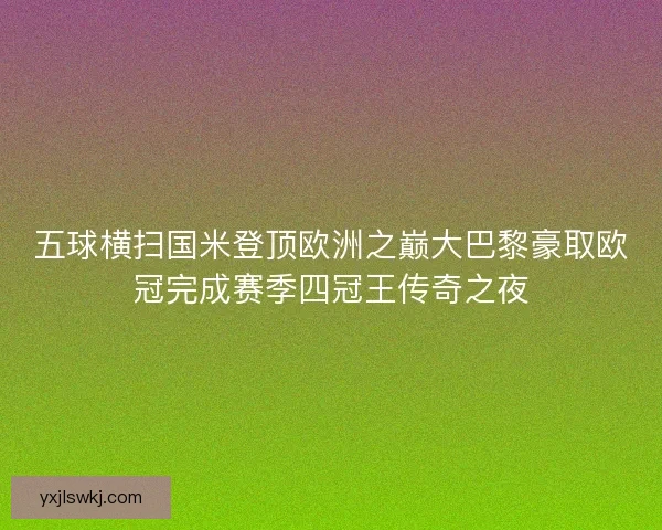 五球横扫国米登顶欧洲之巅大巴黎豪取欧冠完成赛季四冠王传奇之夜