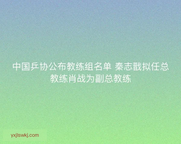 中国乒协公布教练组名单 秦志戬拟任总教练肖战为副总教练